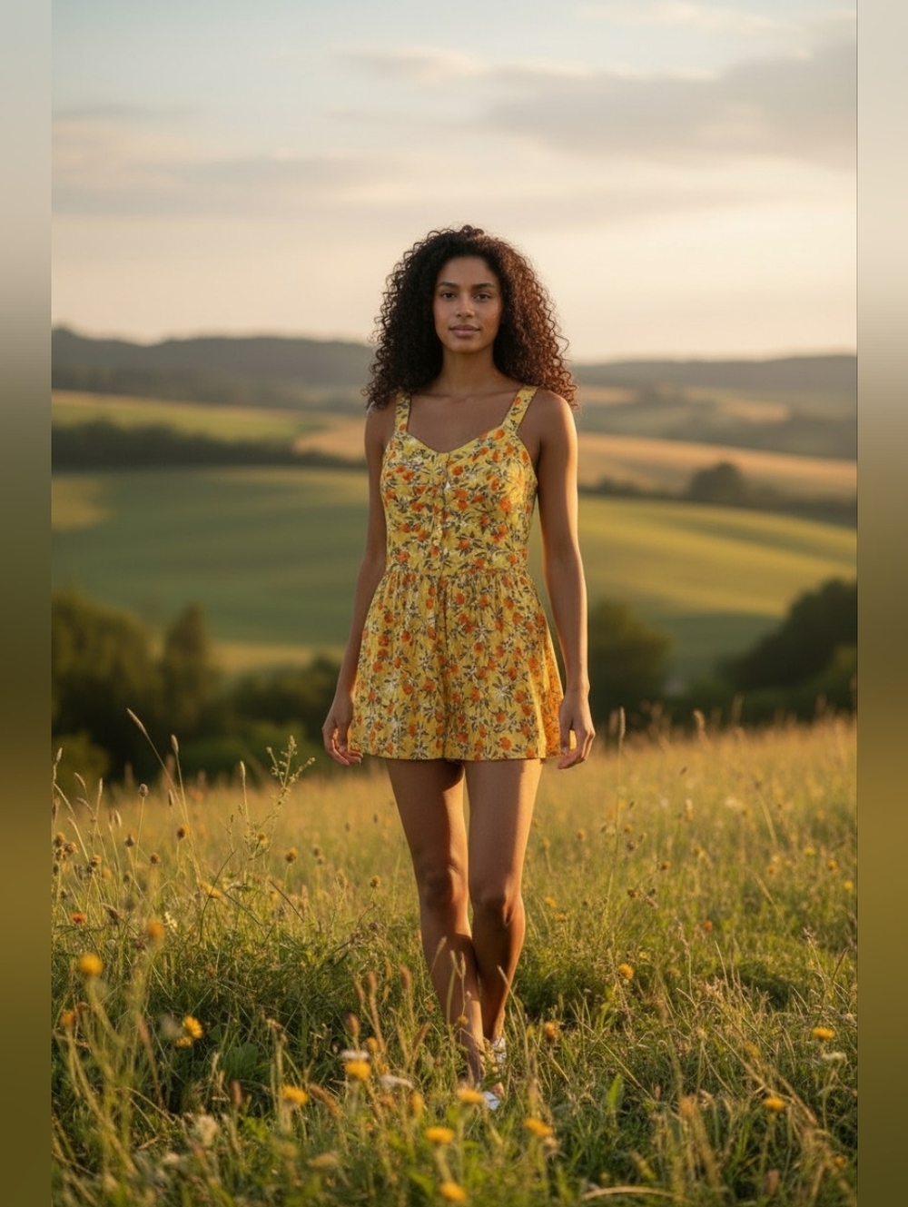wild fable Yellow Romper With Oranges Size  M